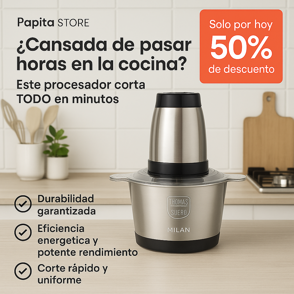 TurboMix Pro - Picadora eléctrica de alimentos 50% OFF ¡SOLO POR CYBER!