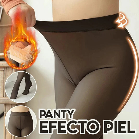 Panty Calza Efecto Piel Con Pie
